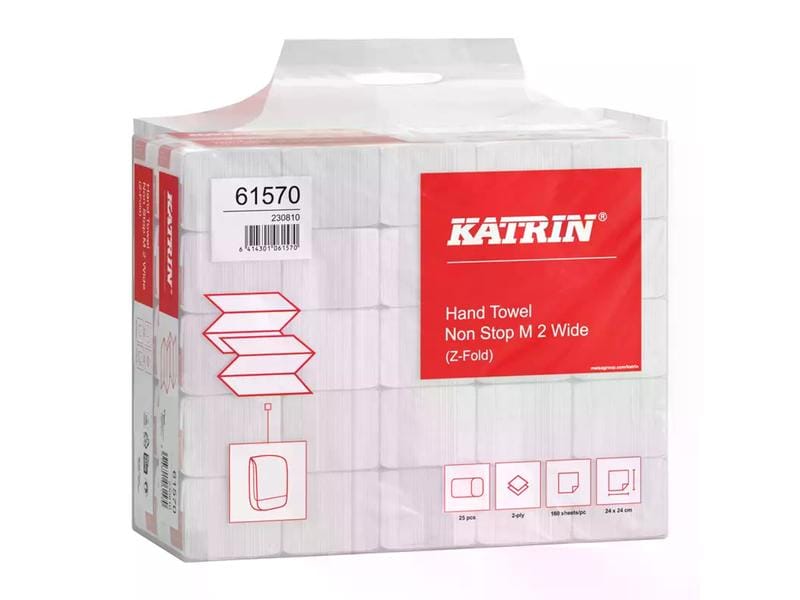 Katrin Z-Falz Falthandtücher Non Stop M Handy Pack Papierhandtücher Wide 160 Blatt 2-lagig