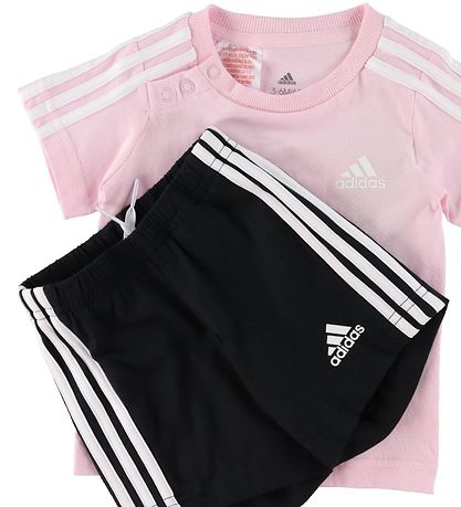 adidas Performance S?t - T-shirt/Shorts - Coral Pink/Sort