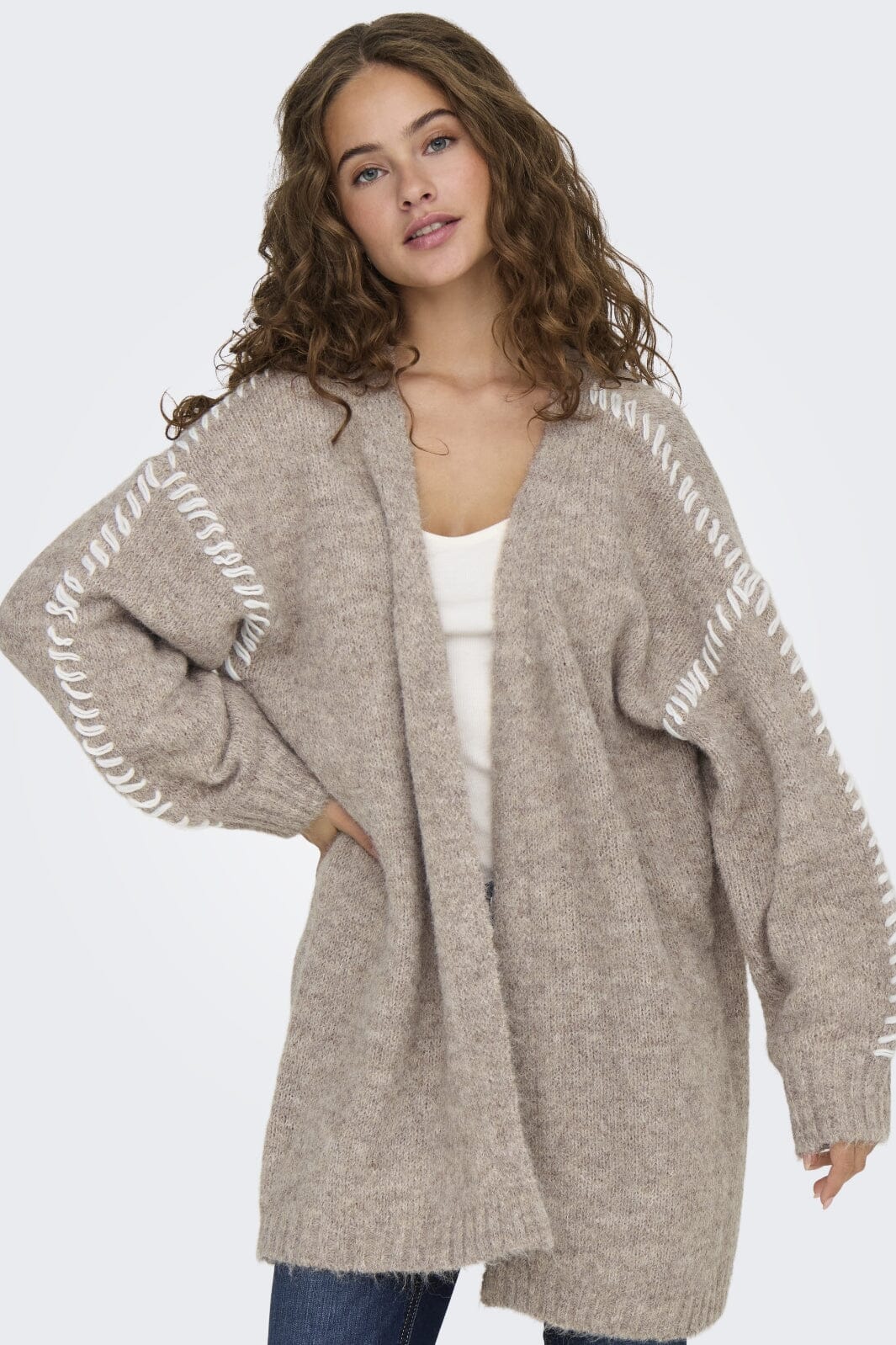 JDY Jdyzoey Life L/S Stitch Cardigan Knt 4721398 chateau gray w birch stitch
