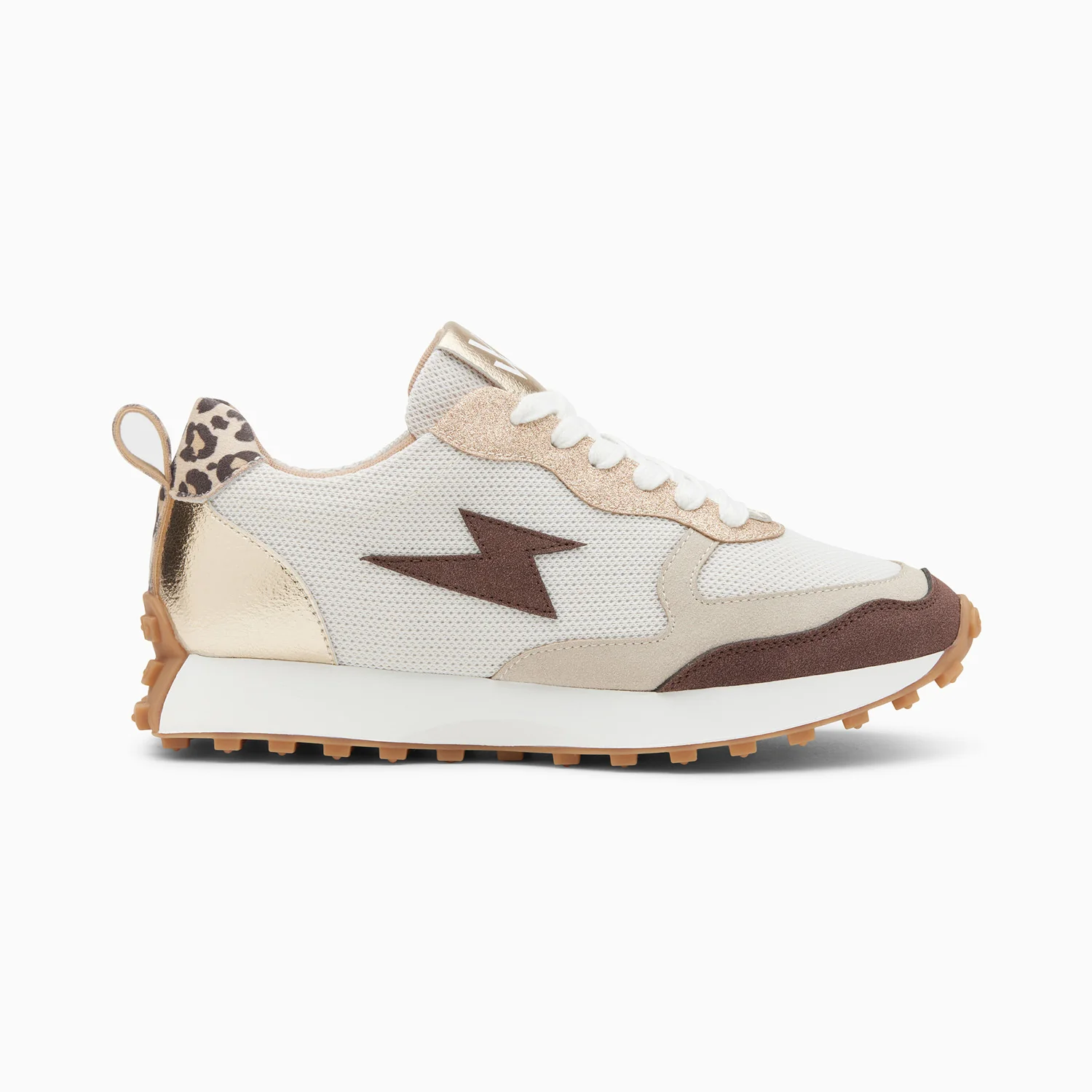 Sneakers-Baskets éclair Kezia beiges à semelle running