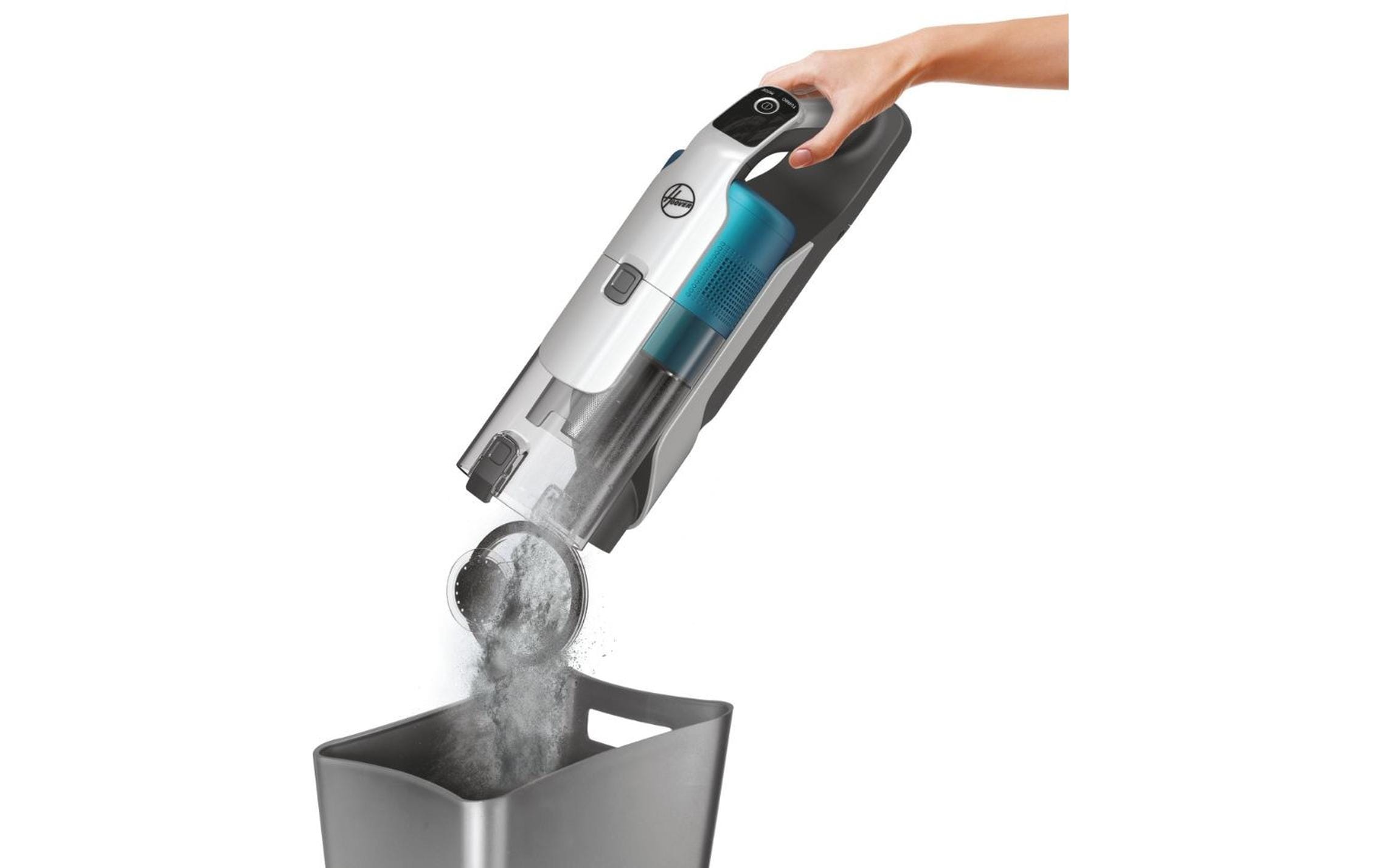 Akku-Hand- und Stielsauger HF9 Grau/Türkis<br>Kabelloser Staubsauger HF910P 011 mit Anti-Twist Technologie
