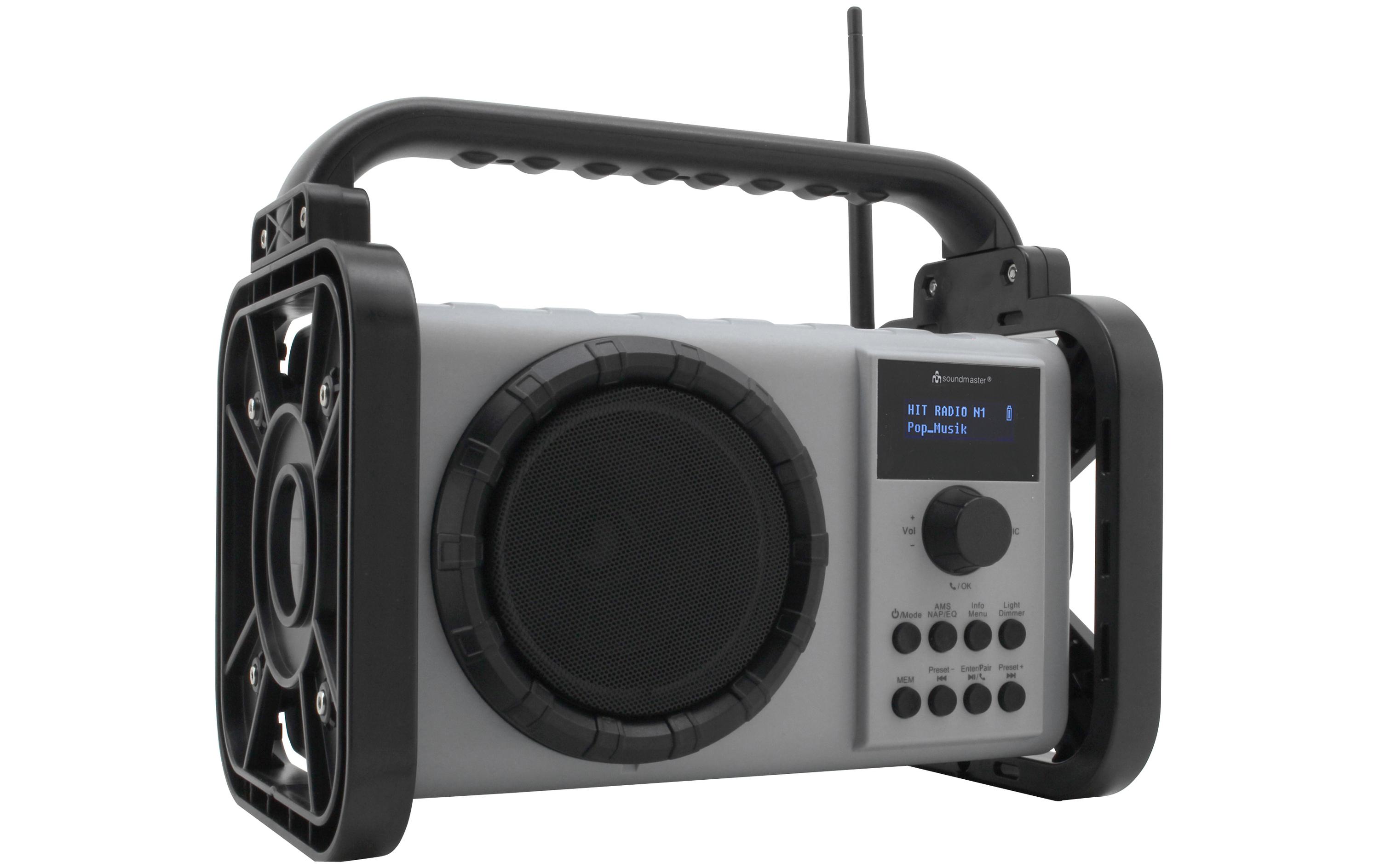 Baustellenradio DAB80 Grau<br>Baustellenradio mit DAB+/UKW und Li-Ion Akku