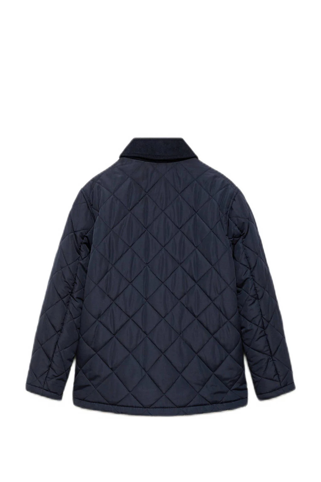 Mango Kids quilted gewatteerde winterjas donkerblauw
