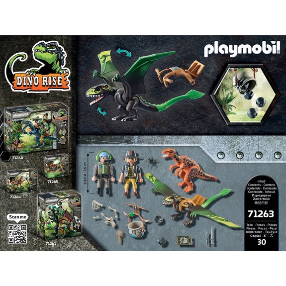 Dimorphodon et rangers Playmobil Dino Rise 71263