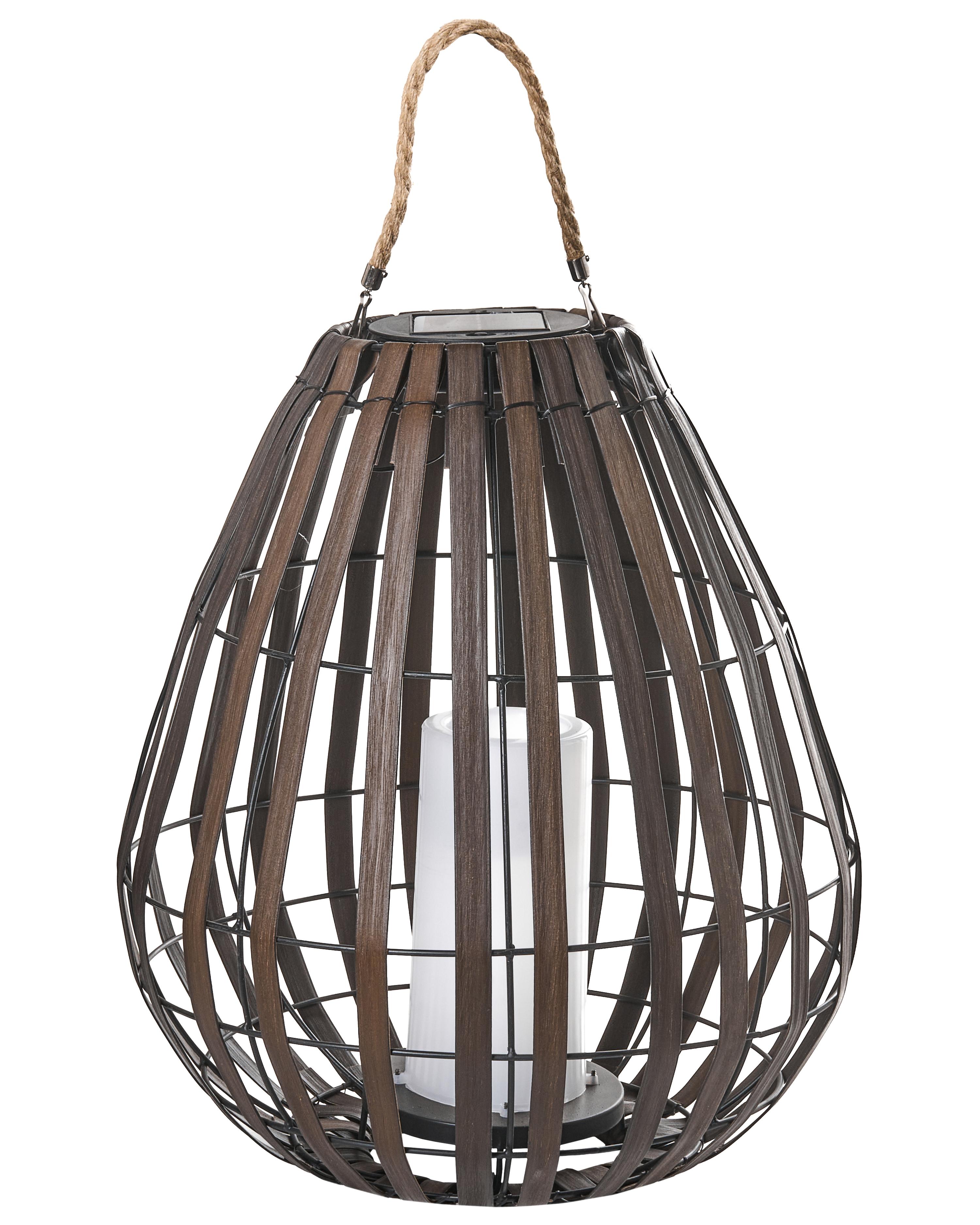 Lantaarn op zonne-energie LUFUPA 61 cm Donkerbruin