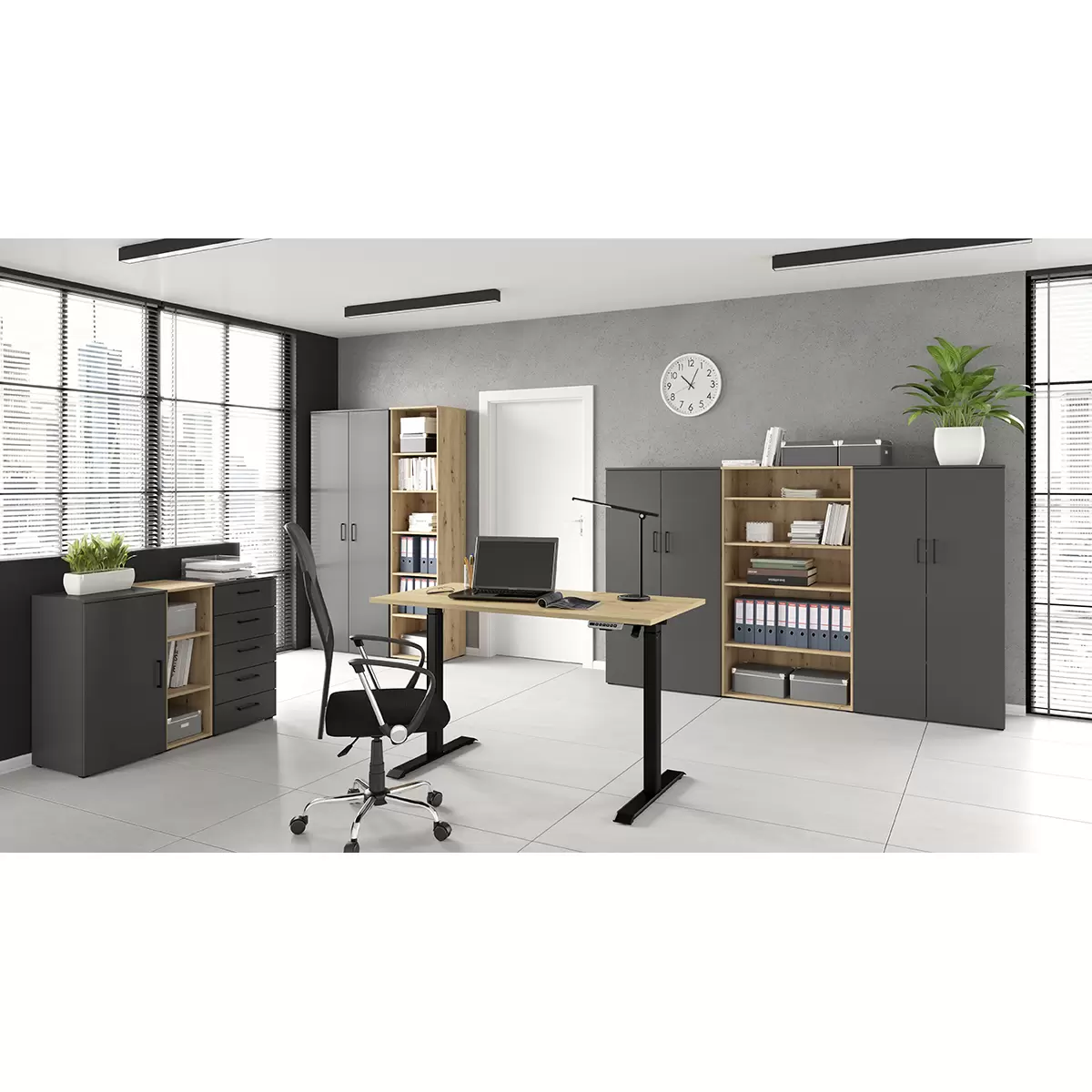 Drehtürenschrank 2T Cabinet Anthrazit