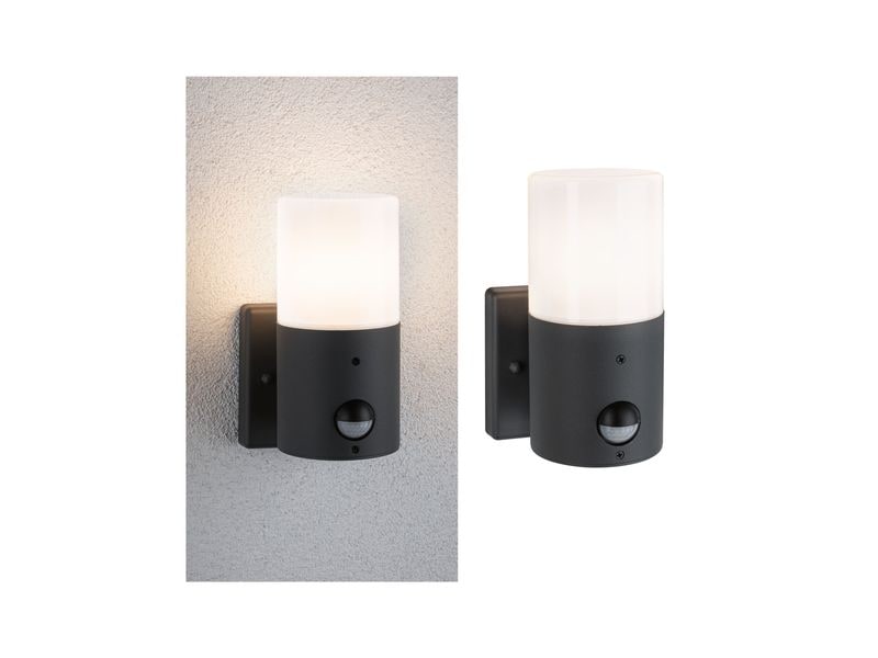Paulmann Wandleuchte Tubs Bewegungsmelder max. 15W 230 V Gr Runde Aussenwandleuchte