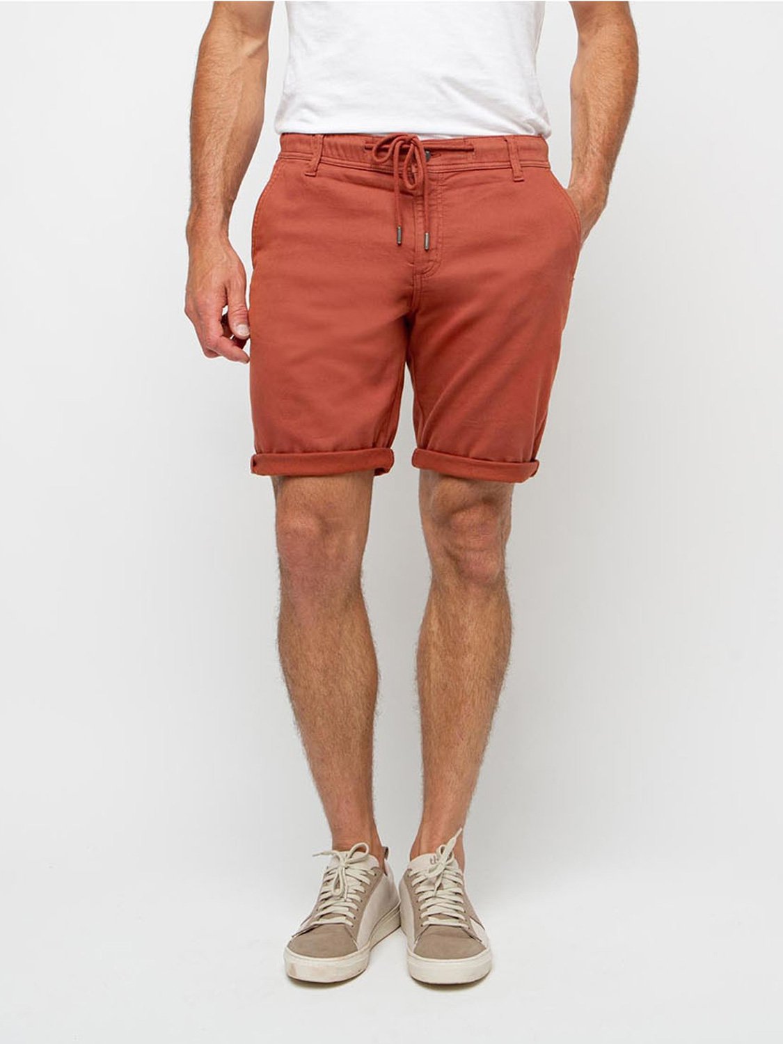 Short Homme Ceinture Elastiquée Orange