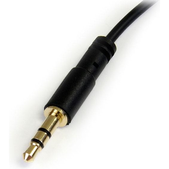 StarTech.com Câble audio slim Mini-Jack 3,5 mm vers Mini-Jack 3,5 mm coudé à angle droit de 1,8 m - M/M