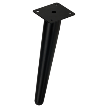 Duraline tafelpoot conisch zwart 20 cm