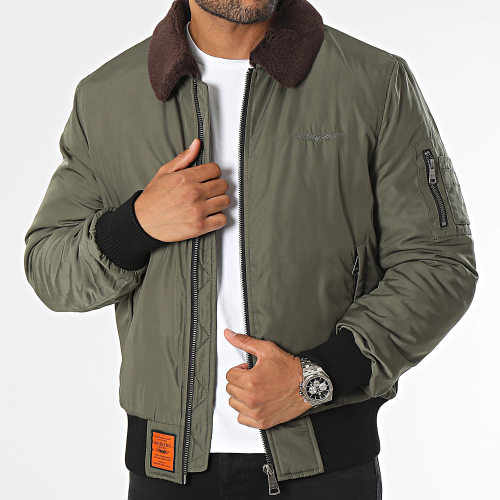 Veste Bomber Col Fourrure Curtiss Vert Kaki
