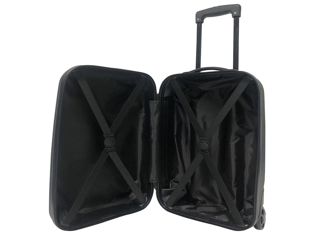 MALA DE CABINE RÍGIDA POLEGAR PRETO 2 RODAS 49CM