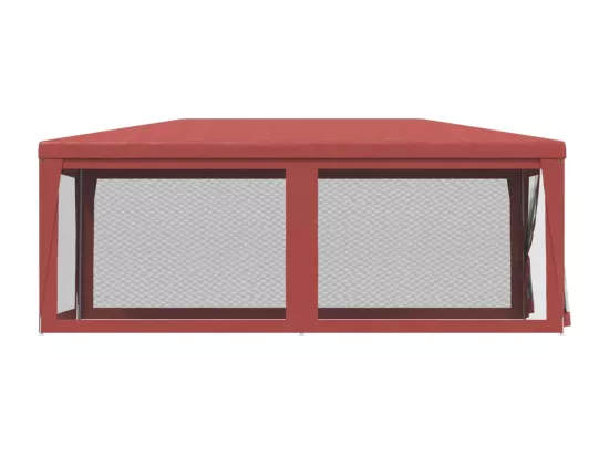 Tente de fête avec 6 parois latérales en maille Rouge 3x6m PEHD