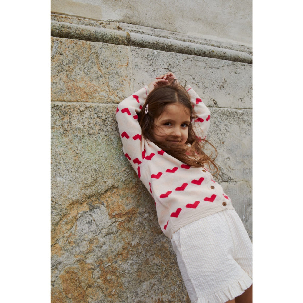 Køb COPENHAGEN COLORS Berry Comb. Strikket Heart Cardigan