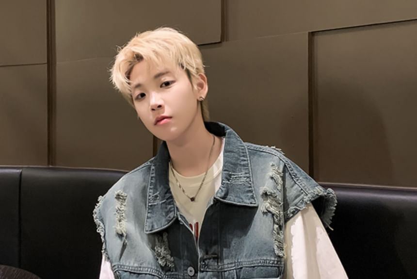 Filmas - Distressed Denim Single-Breasted Vest