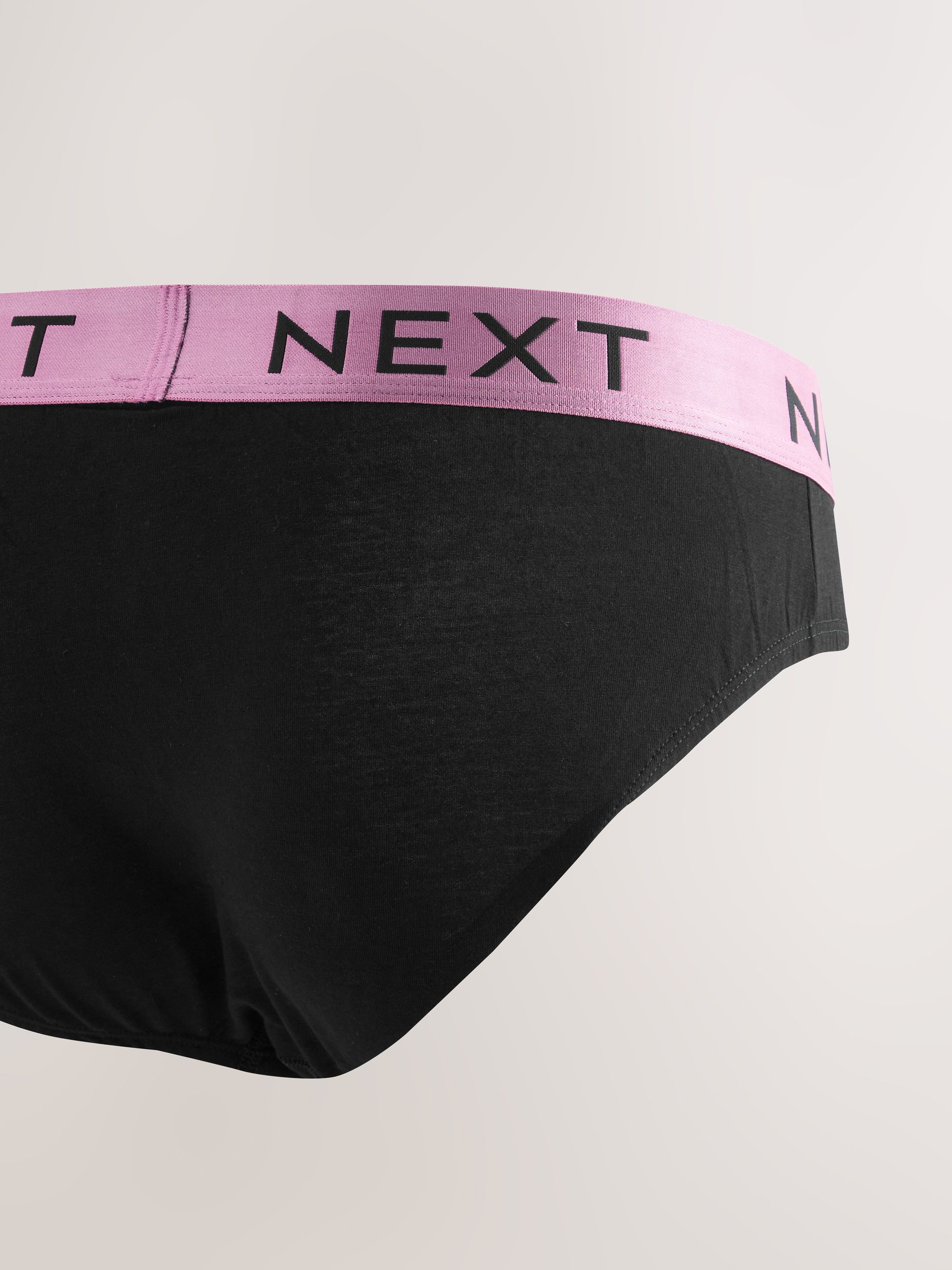 Zwart met felgekleurde tailleband - Verpakking van 10 - Katoenrijke slips