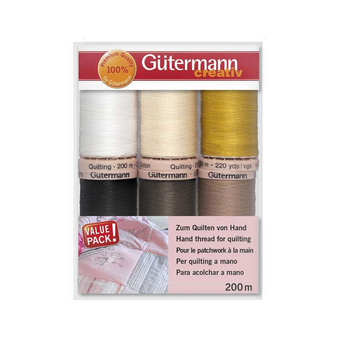 Gûtermann-Set 6 spoelen quilting 200m - Gütermann