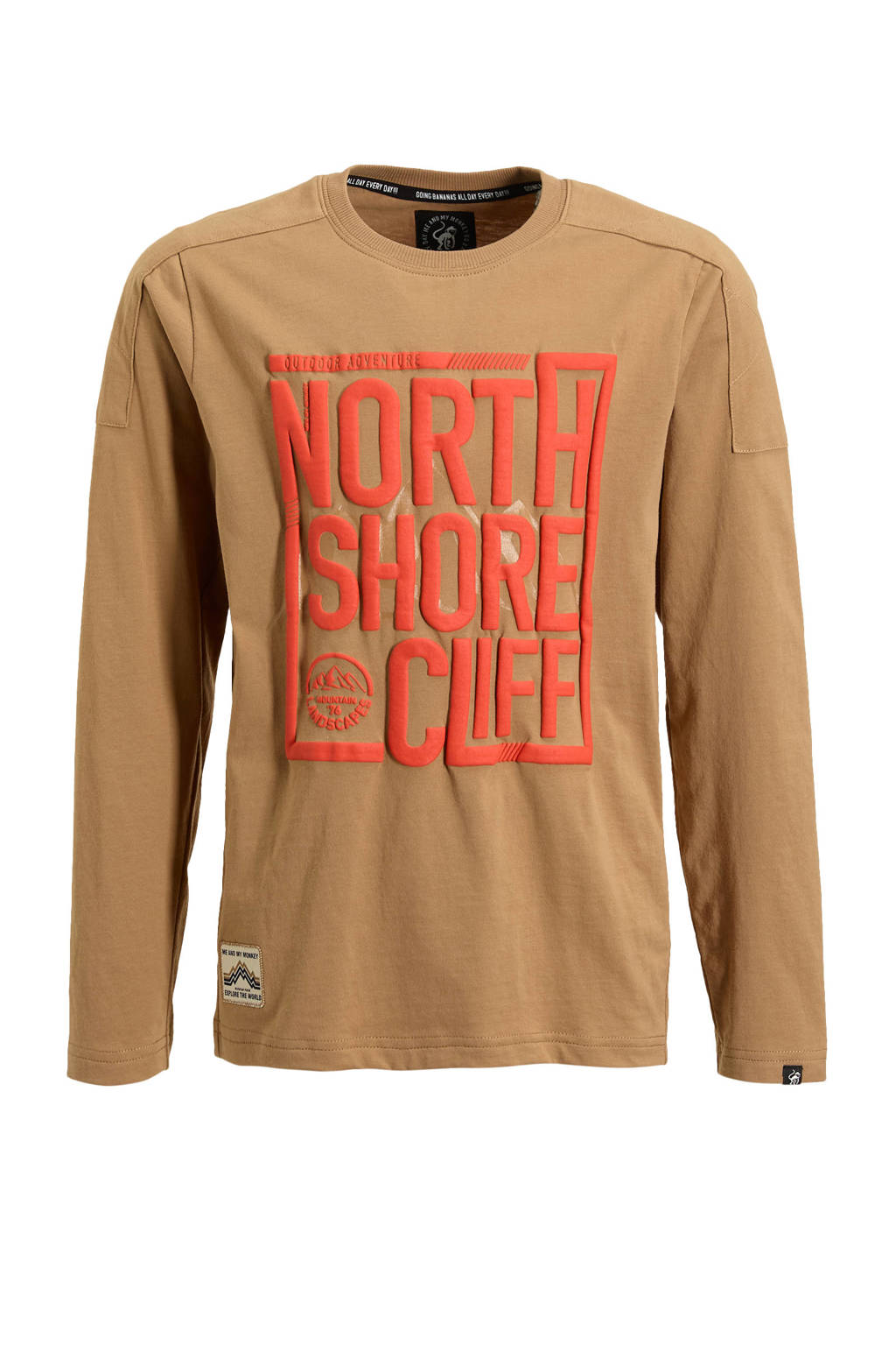 Me & My Monkey longsleeve Ron met printopdruk zand