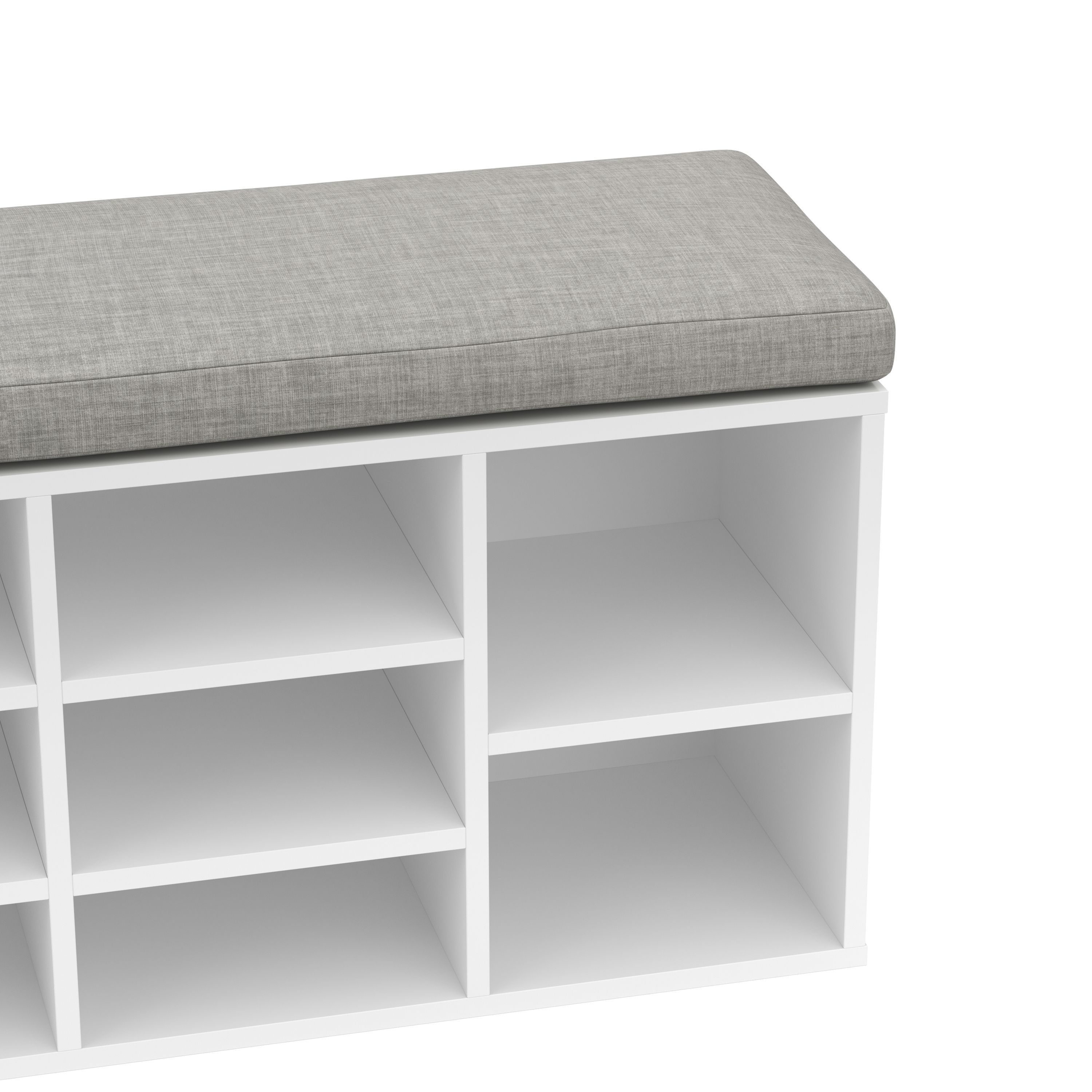Schuhbank 102 x 30 x 48 cm weiss