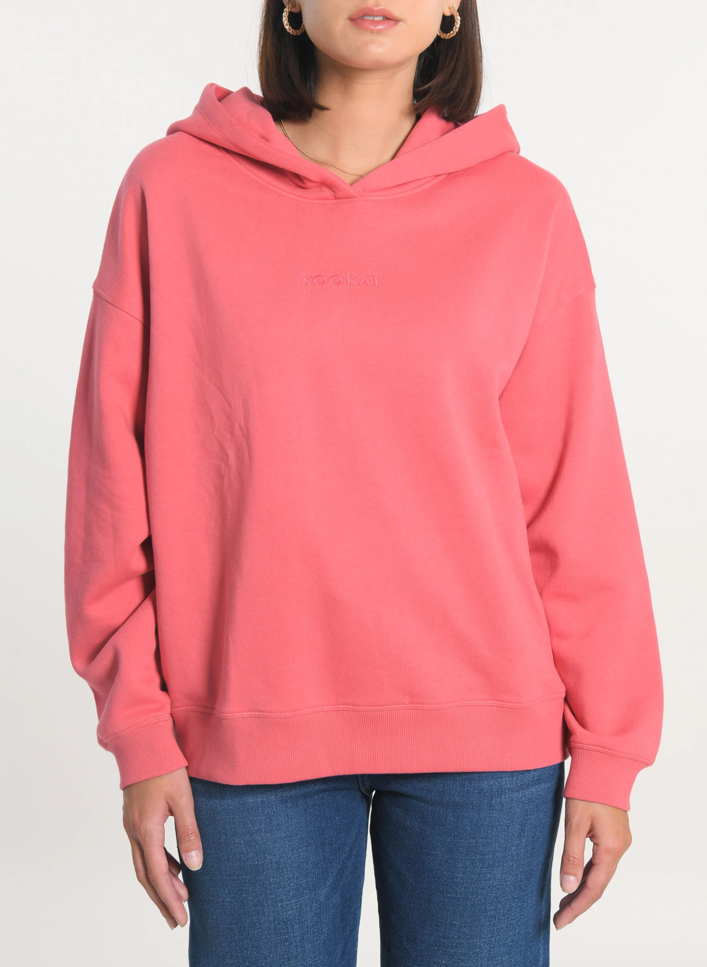 SUZY - Sweat à capuche oversize en coton mélangé | Rose