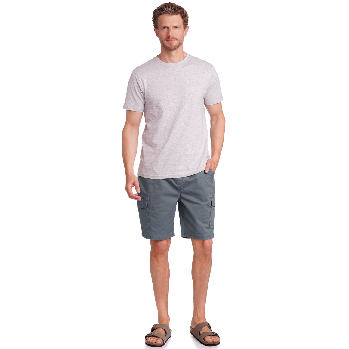 VanVaan Herren Cargoshorts mit Elastikbund grau