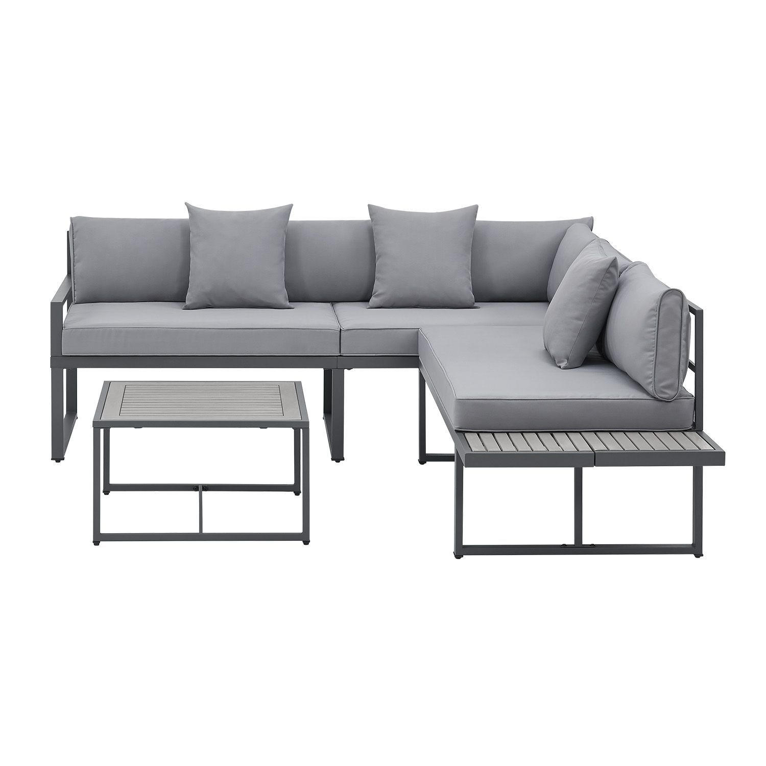 Juskys St. Tropez 4-persoons Loungeset - Anthracite