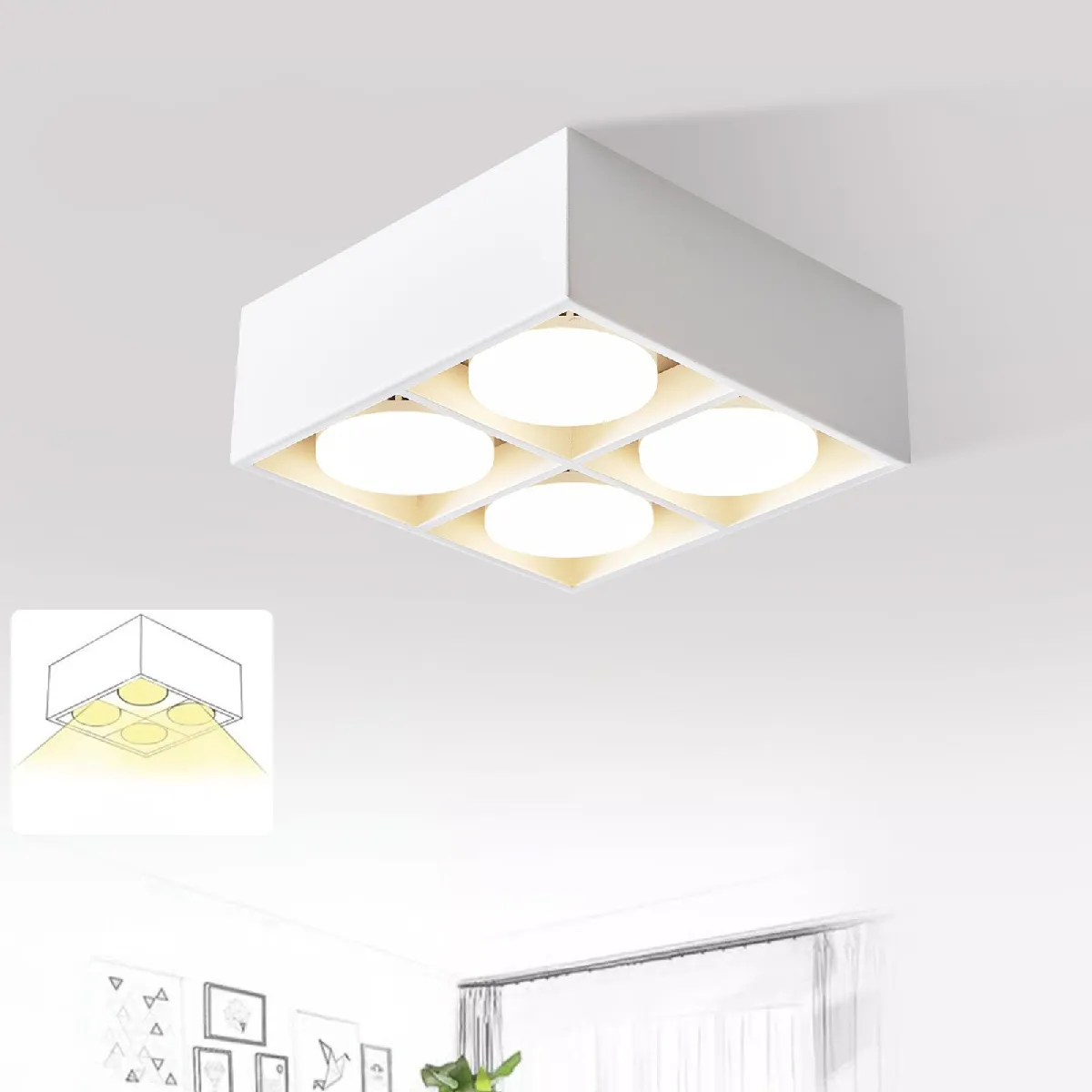 NETTLIFE Spots Plafond LED Blanc Chaud GX53