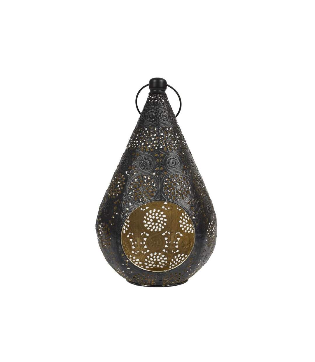 Paris Prix - Lanterne En Métal Ajourée mirage 33cm Noir