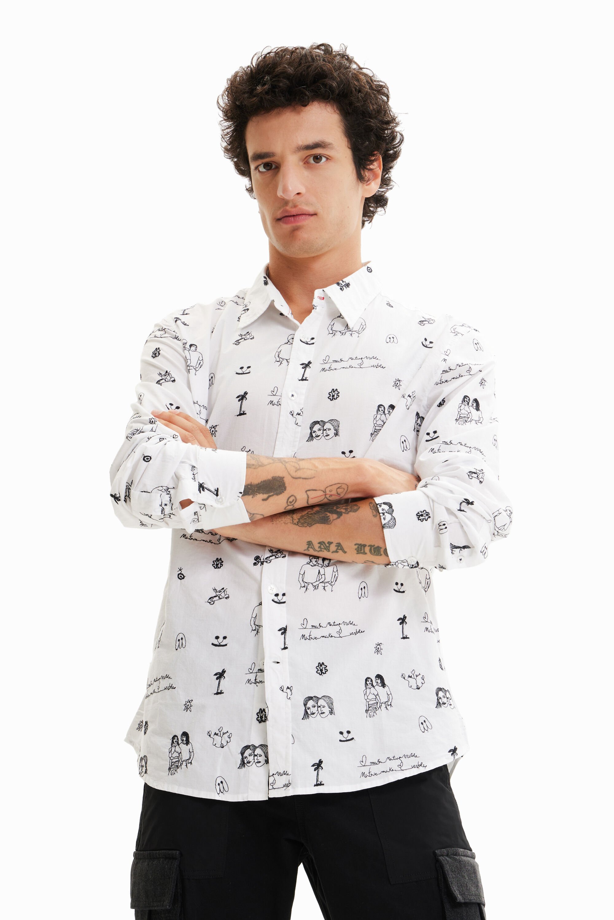 Chemise voile broderies