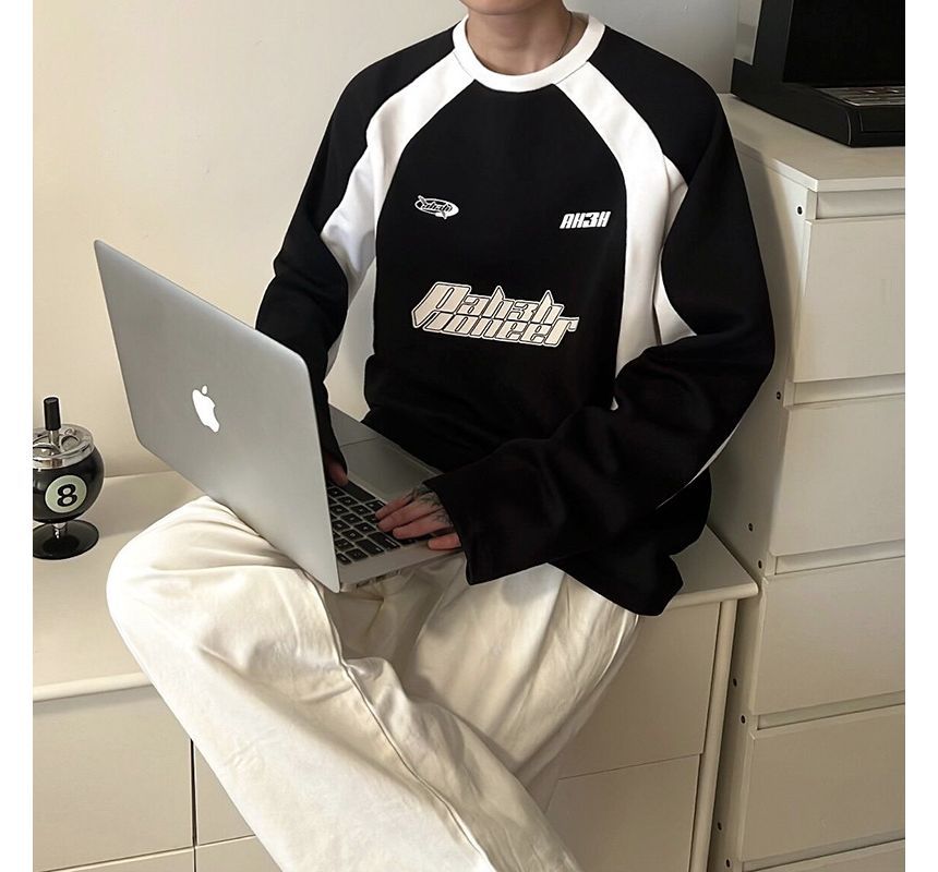 Omozando - Sweatshirt met ronde hals en letters