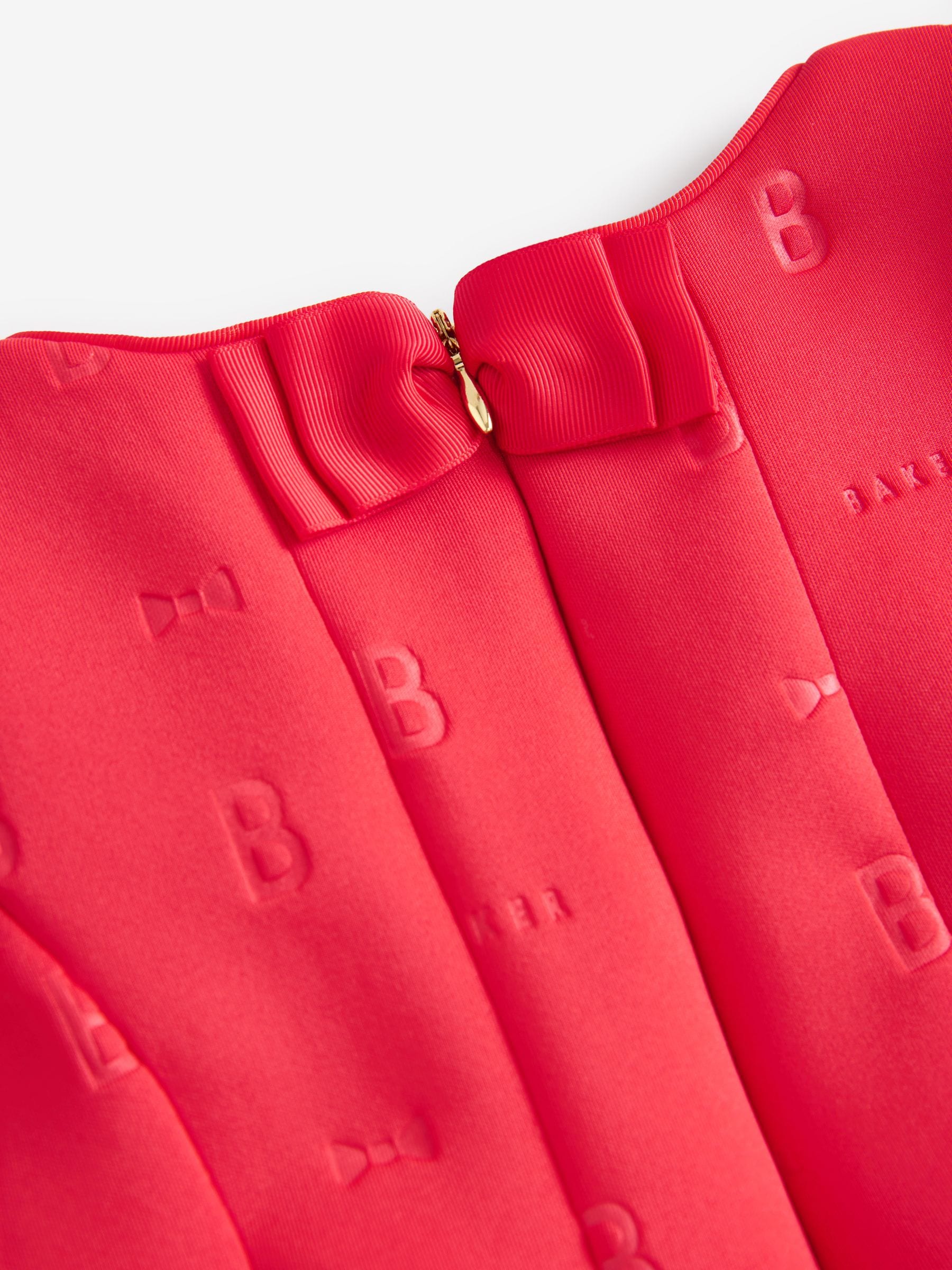 2 Rood - Baker by Ted Baker - Geplooide scuba jurk