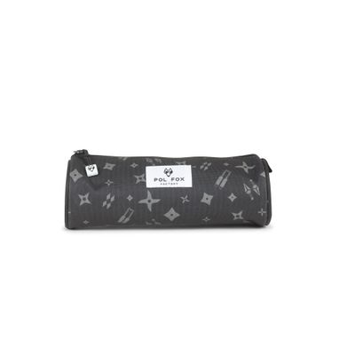 Trousse ronde Ninja - 1 compartiment - gris - Pol Fox