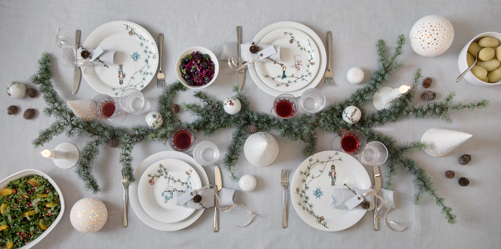Kähler  Hammershøi Christmas kugle 2019, hvid m. deko - Ø6 cm.
