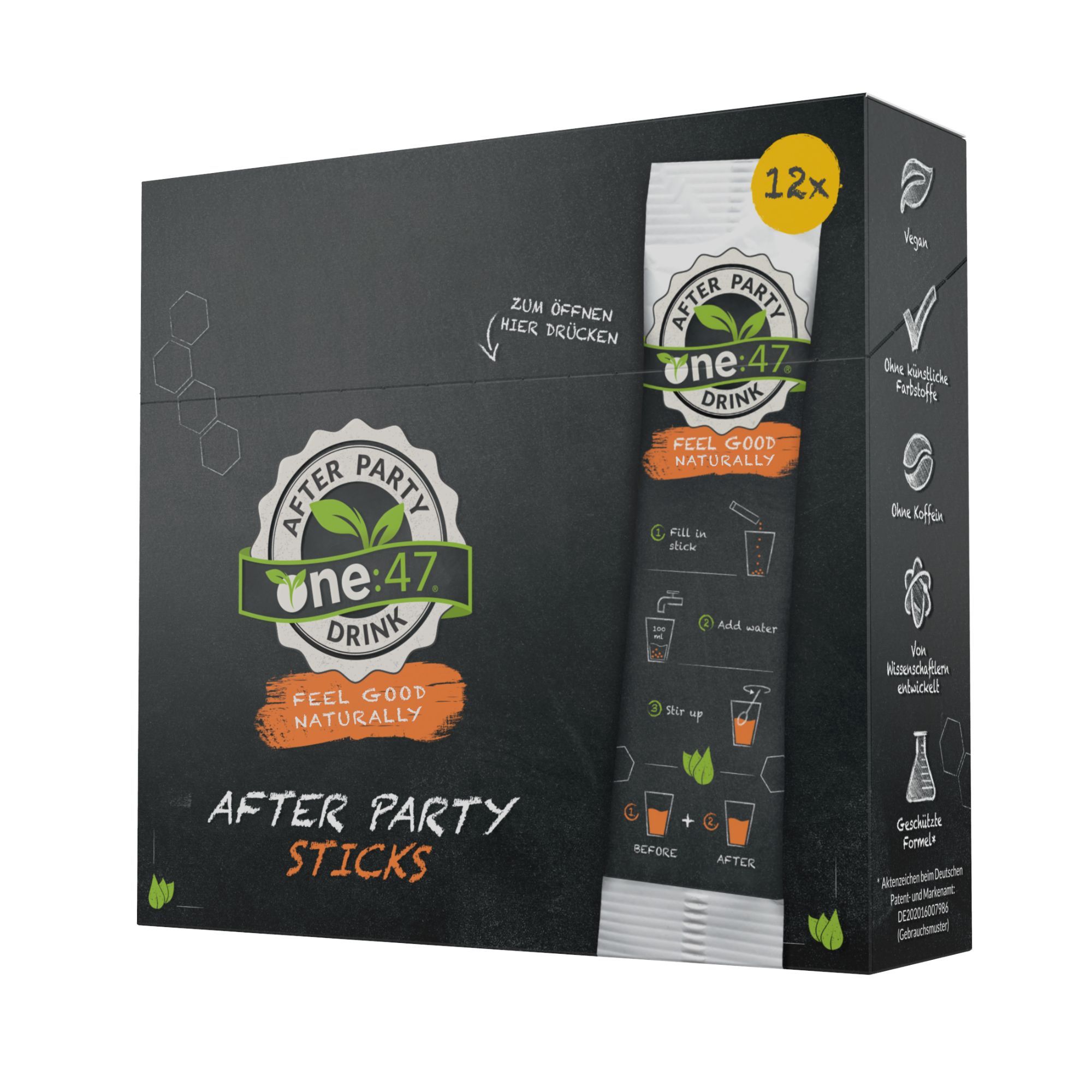 one:47® After Party Sticks mit Elektrolyten und Vitaminen
