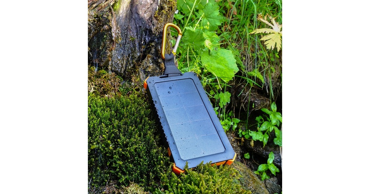 XtormXR103 - Xtreme Solar Powerbank 10.5W - 5.000 mAh  (Zwart/oranje, Waterproof IPX4)