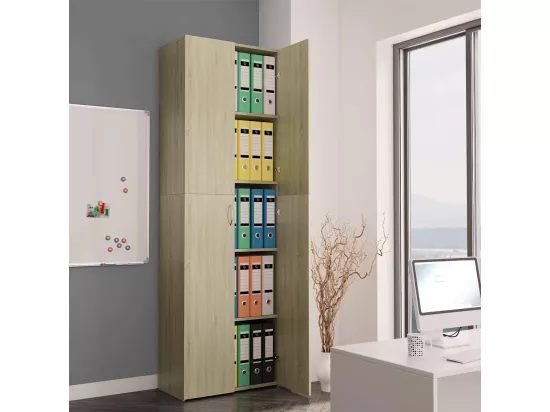 Armoire de bureau Chêne sonoma 60x32x190 cm Bois d'ingénierie
