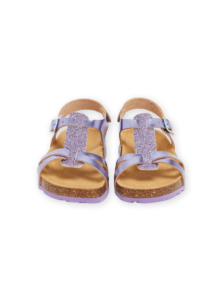Sandales violettes en cuir