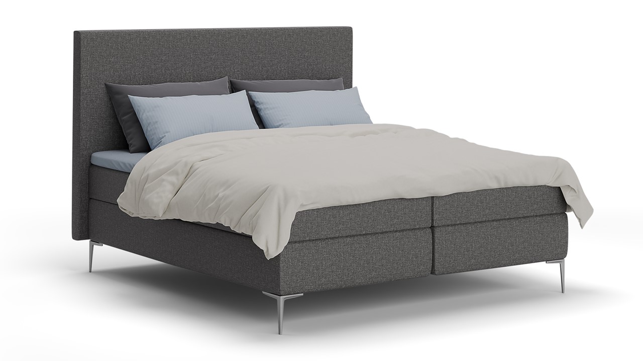 Boxspring Emerald - Linen touch dark grey