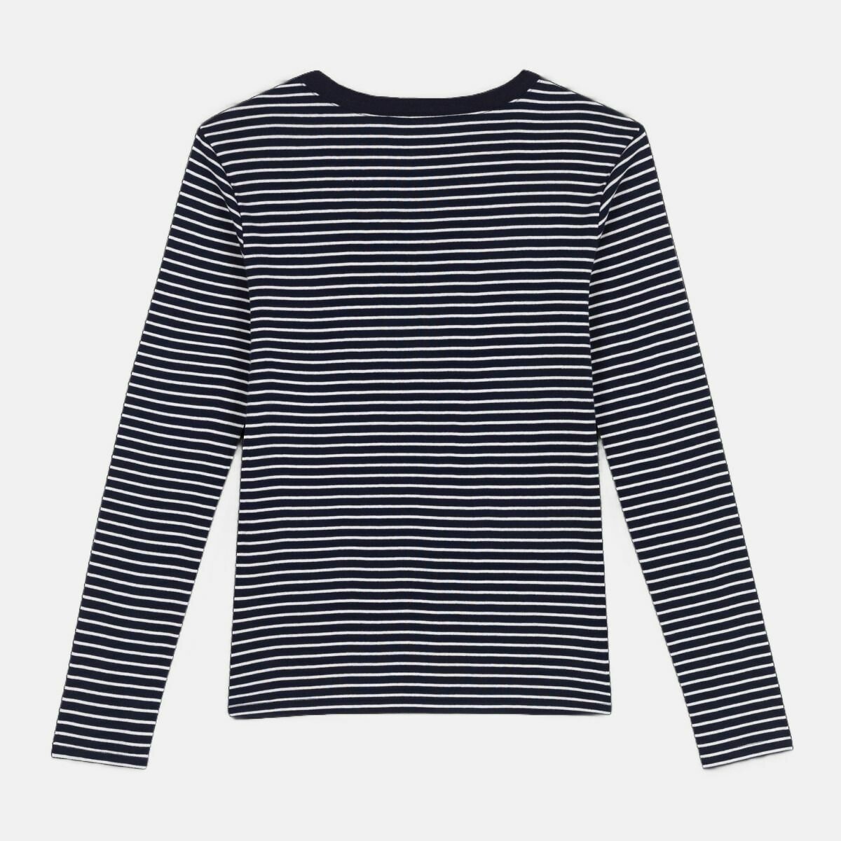 PETIT BATEAU<br>T-shirt feminina de algodão com listras da l'Iconique