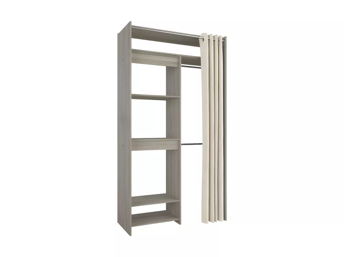 Aménagement dressing extensible Chêne Clair - NODEO - L 112/168 x l 50 x H 209 cm