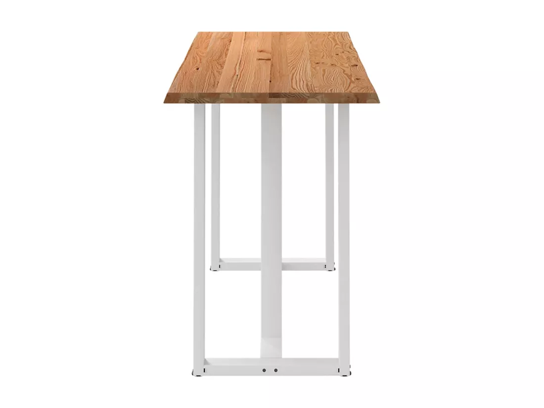 Table de bar marron clair bois de chêne massif rectangulaire