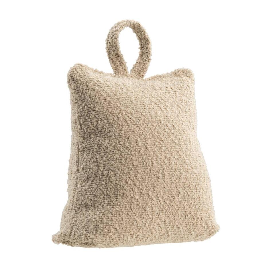 Deurstopper bouclé - taupe polyester - 21x17 cm