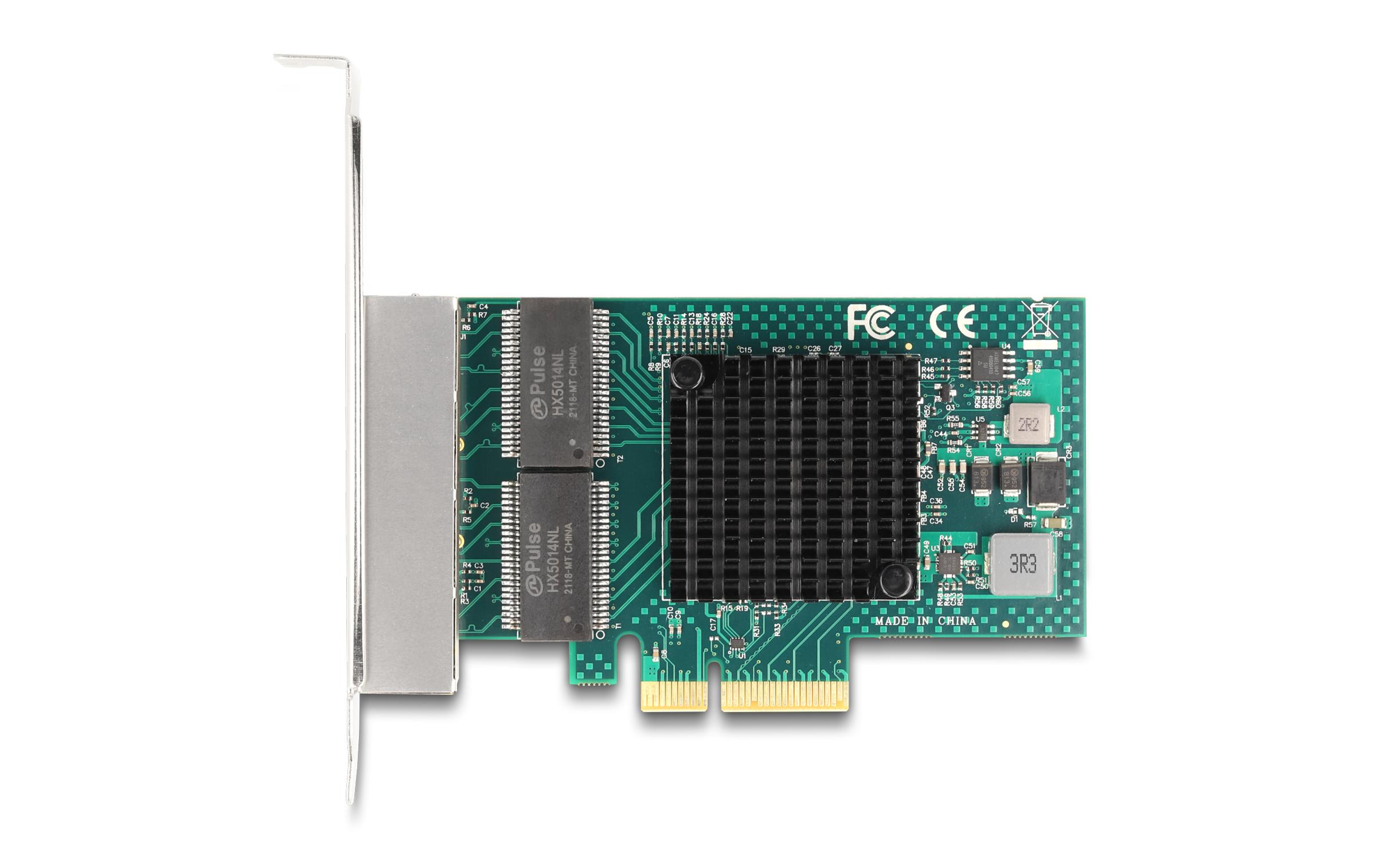 Netzwerkkarte 4x RJ45 Gigabit, PCI-Express x4Delock PCI Express x4 Karte zu 4 x RJ45 Gigabit LAN BCM