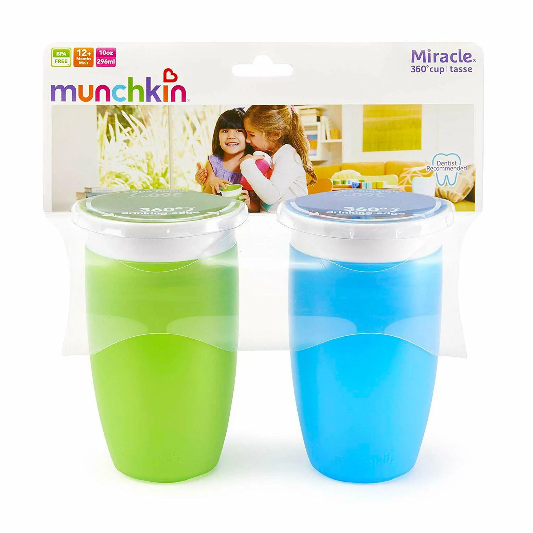 Munchkin Tasse Miracle® 360° 10oz (2) - Bleu Vert