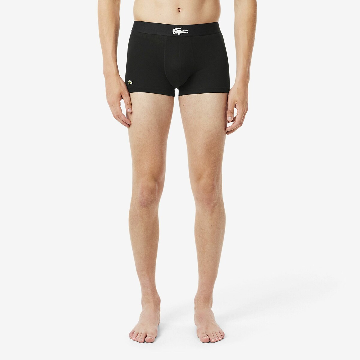 LACOSTE<br>Conjunto de 3 cuecas boxer em algodão elástico estampado