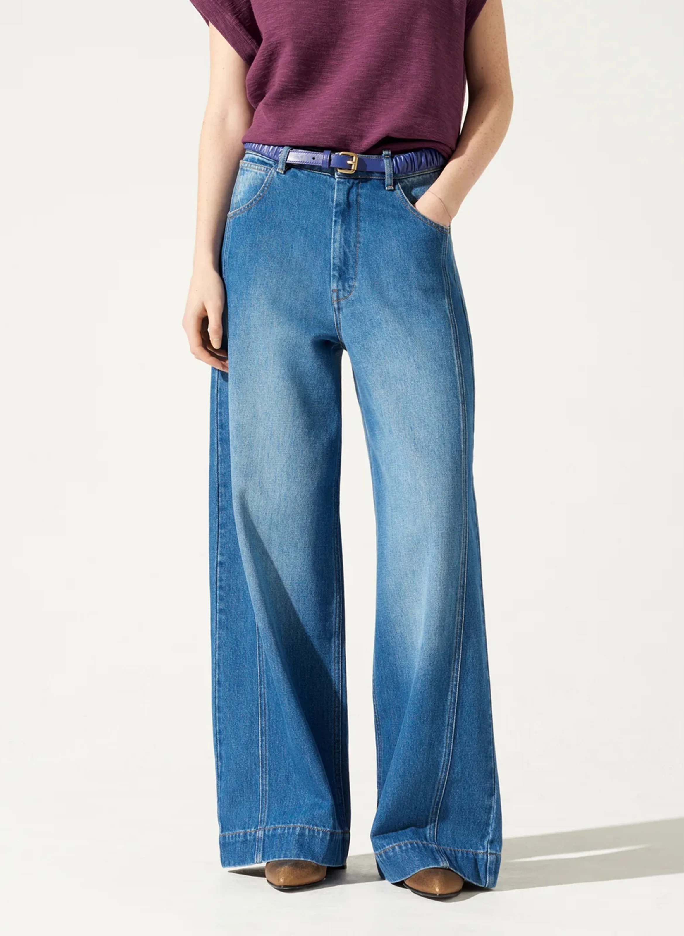 KEJA - Jean large en coton| Bleu