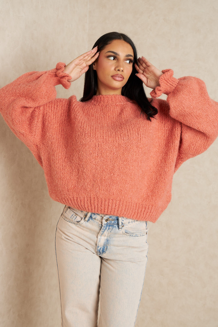 Pull en laine rose