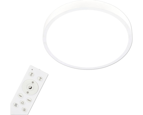 LED plafondlamp, dimbaar, 22W, 2900 lm, 4000 K, RGB-kleurwisselaar, Ø 38 cm, Runa wit + afstandsbediening + geheugenfunctie + nachtlampfunctie