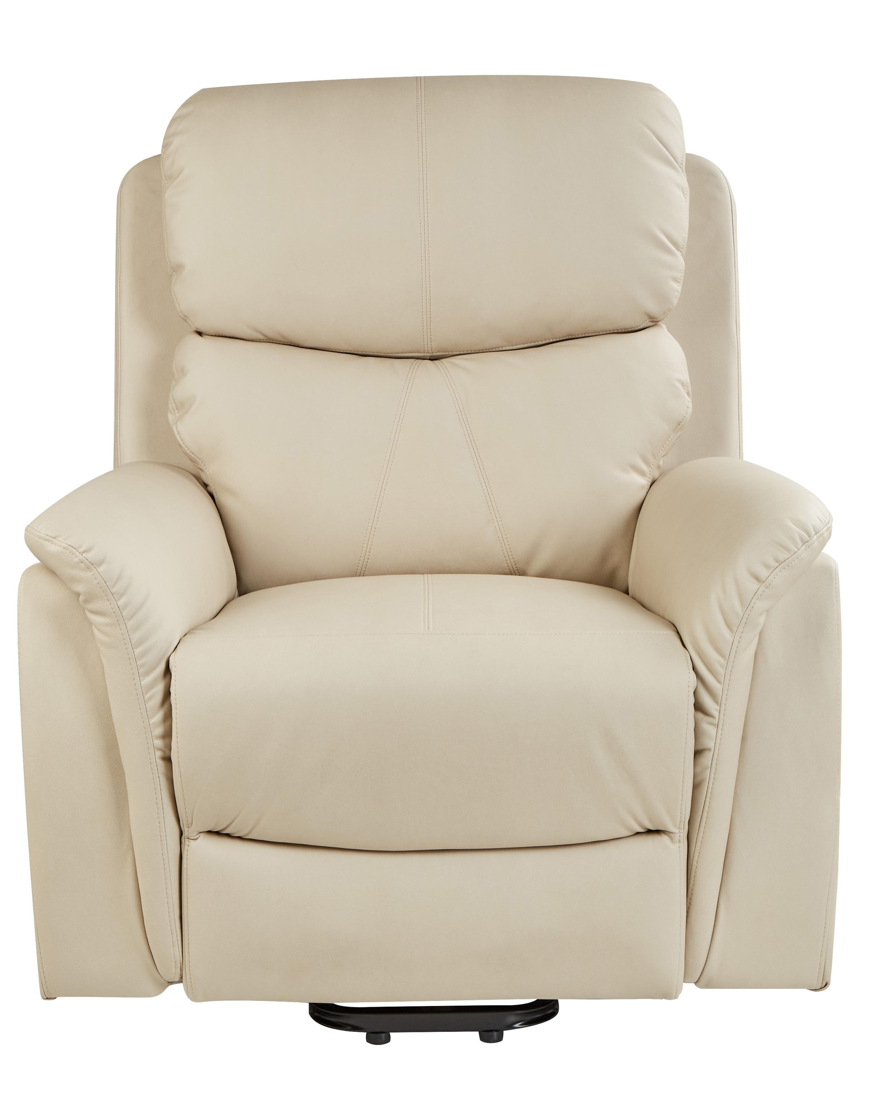 Elektrische relaxfauteuil GLORIE massagefunctie Kunstleer Lichtbeige