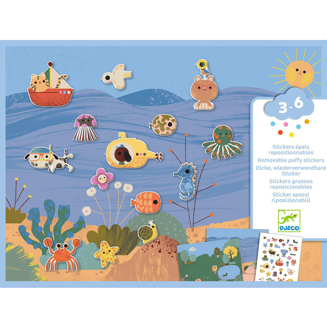 Djeco knutselset herbruikbare stickers - summertime